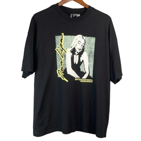 H&M + Dua Lipa Collab Baggy Oversized Graphic Band Tee Black Don’t Start Now M - Picture 2 of 11